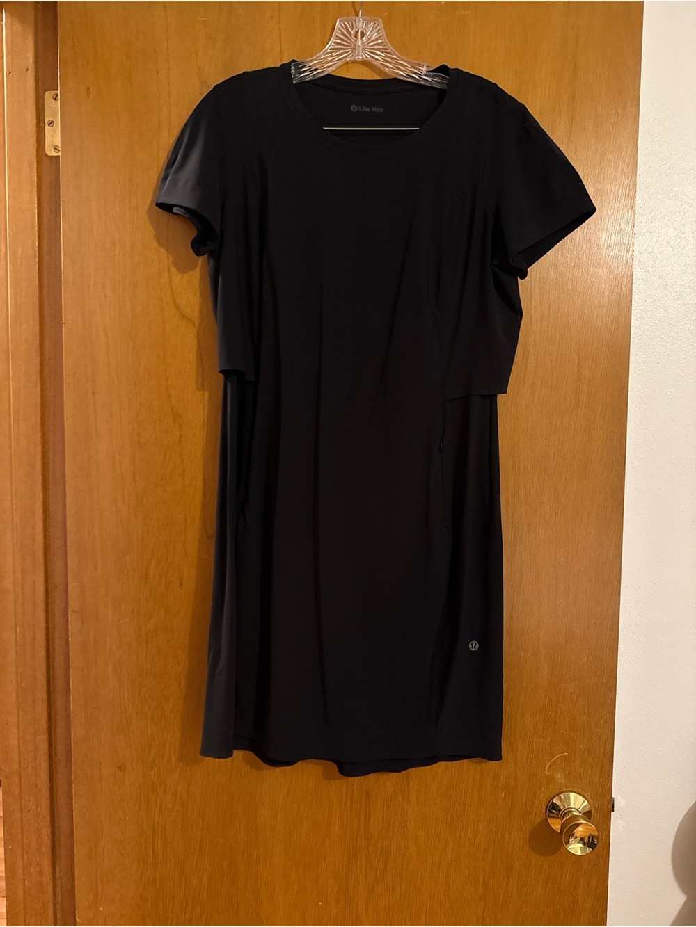 lululemon athletica Black Short-Sleeve Layered Shift Dress